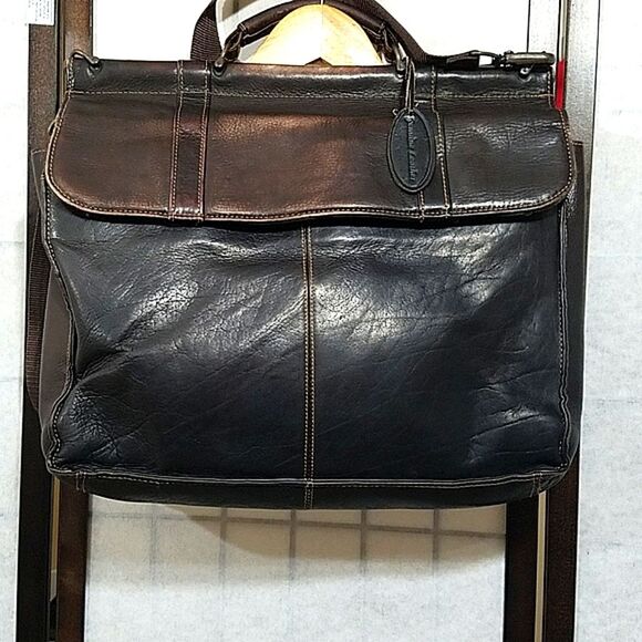Wilson's VTG Large Chocolate Brown Leather Briefcase Men's Computer Bag Organize - Picture 8 of 16